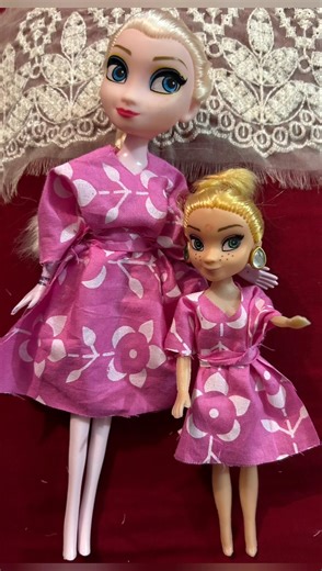 Doll's Twining 🤩 DIY kaftan 😍 #diy #barbie #kaftan #shorts #dress #beautiful #dress #making