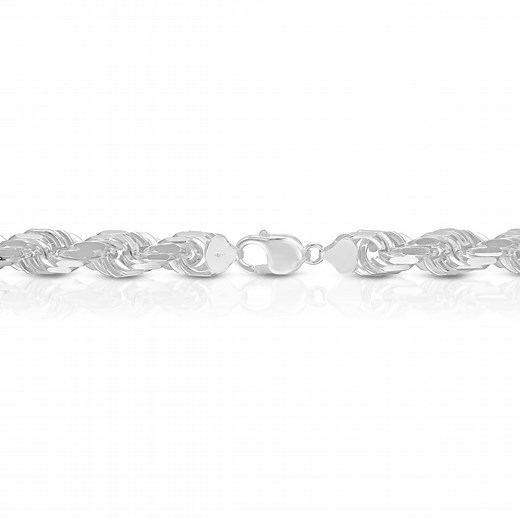 10mm Rope Chain Sterling Silver Diamond Cut - Luke Zion Jewelry
