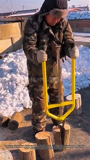 Manual wood splitter.