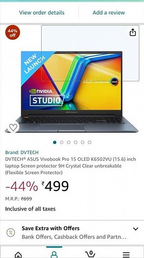 DVTECH® ASUS Vivobook Pro 15 OLED K6502VU (15.6) inch laptop Flexible Screen Protector #ytshort