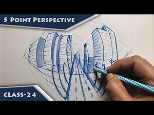 Easy 5 point perspective for beginners | Class-24 | How to draw 5 point perspective | How to draw