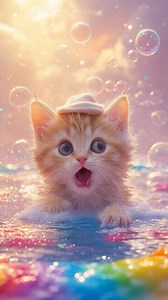 15K views · 361 reactions | Practicing facial expression while taking a bubble bath. Anyone dose this? 朗 #animallover #ai #cuteanimals #funnycatvideos #petlovers #cute #funnyanimals #catlover #FunnyCats #cat #猫 #kitty #癒やし #funnymoments #tinykitten #trending #aiartwork #animals #kitten #lipsync | Pawfectlyfluff | Facebook