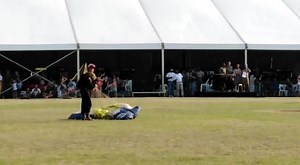 Free fallers from 44 Parachute Regiment performing their last fall for today. Colonel Gopane, Lieutenant Colonel Thatcher, Captain Bhejana, Warrant Officer 2 Maduma and Warrant Officer 2 Makhathini. Information and Footage by Private Phillip Pitso, 44 Para Regt #sandf #sandf_19 #MpumalangaShow_19 | SA National Defence Force