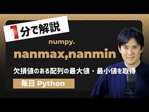 【毎日Python】Pythonで欠損値のある配列の最大値・最小値を取得する方法｜numpy.nanmax,nanmin