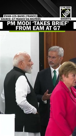WATCH: PM Modi ‘takes brief’ from EAM Jaishankar before start of G7 Summit in France