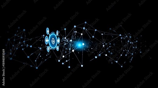 Dynamic blue cyber security scene centered on a glowing circle labeled cyber security with connected shield computer mail cloud lock globe lock icons against a network background