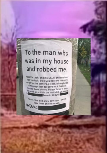 Message to a Robber: An Unusual Outdoor Poster