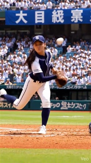 MLBの大谷翔平効果で野球女子ブームとなり享栄高校の始球式で速球ストライクを投げる世界線 #baseball #女子野球 #享栄高校 #大谷翔平 #japanesewoman