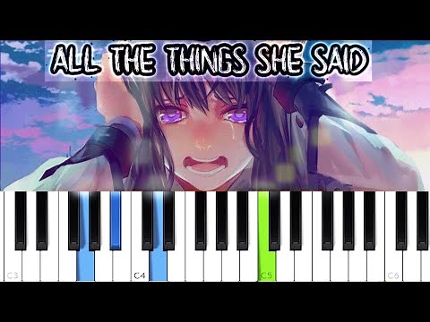 t.A.T.u. - All The Things She Said (Piano tutorial)