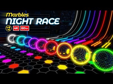 Marble Race: Night Race | #marbles #marblerace #marbleracing #blender #60fps #marblerun