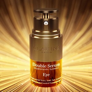 Our #1 serum, now for eyes! NEW Double Serum Eye, with 13 plant extracts, acts on signs of ageing around the eye area. | Clarins