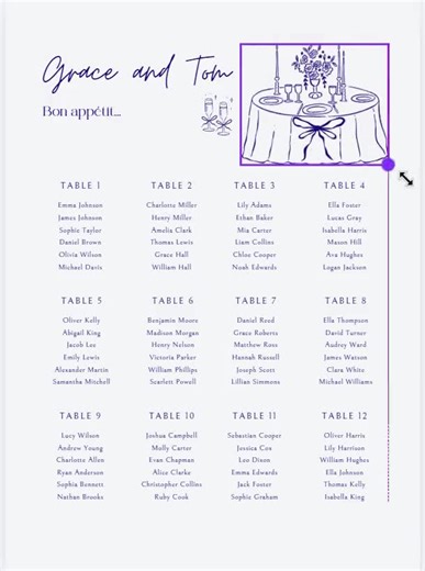 A2 Wedding Seating Chart | Instant Download | Canva Editable - Etsy UK