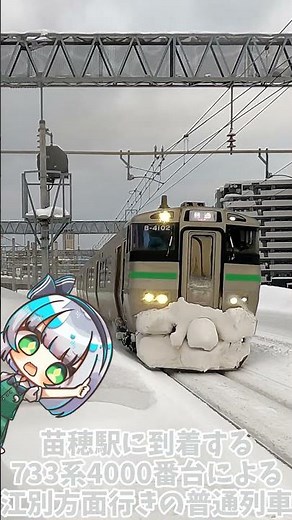 苗穂駅に到着する733系4000番台による江別方面行きの普通列車 #鉄道 #ゆっくり実況