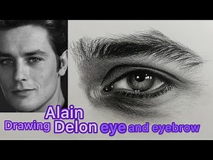 Step-by-Step Drawing of Alain Delon’s Iconic Eye & Brow | #viralvideo #drawingtutorial #eyedraw #art