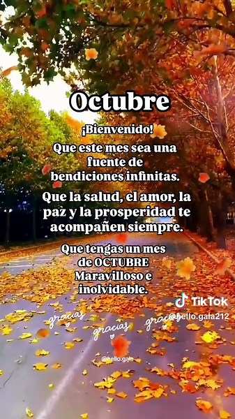 ✨¡Bienvenido Octubre! 💕 #octubre#frasesbonitas#gratitud#viralvideo #agradezco