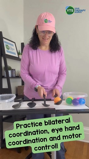 Bilateral Coordination Activity for Kids: Spoon and Ball Transfer Activity Strengthen bilateral coordination and motor control with this simple and fun activity! In this video, children practice passing small balls from one bowl to another using large spoons—encouraging two-handed coordination, focus, and steady hand movements. This engaging task supports motor planning and control, as one hand stabilizes the bowl while the other maneuvers the spoon. Great for use in therapy sessions, classrooms
