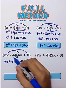 160K views · 1.9K reactions | Foil Method‼️ #basicmath #mathematics #MathTutor #teachergon #math #mathreview #foilmethod #algebra | Ako si Teacher Gon | Facebook