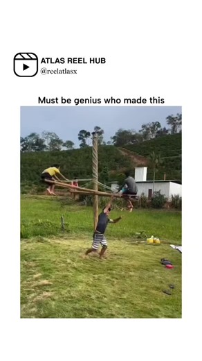 ATLAS REEL HUB on Instagram: "The post features a video of Rwandan children joyfully playing on a homemade seesaw constructed from a central wooden pole, ropes, and a crossbeam, set in a lush rural hillside, showcasing simple ingenuity in play equipment. Posted by @vutuuuu4 , a Rwanda-focused travel account, the content highlights cultural traditions of outdoor, low-tech recreation, echoing similar bamboo-based games seen in East African communities for fostering balance and coordination. With o