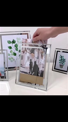 Glass Transparent Photo Frame with Stand - Elegant Design Picture Frames