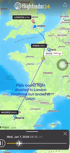 Iberia Flight 569 Diverts to Luton Amid Snow Conditions