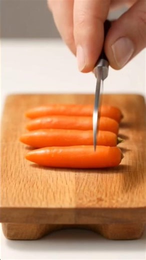 Chopping Tiny Carrots With Mini Knife 🥕 #Shorts