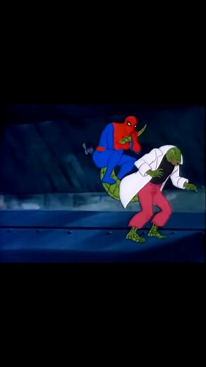 Spider-Man 🕷️ battles The Lizard 🦎 while he is barefoot 🦶 and has a cold 🤧. This occurs in the series 'Spider-Man' from 1981 in 📺 season 1 episode 3 titled, "Lizards, Lizards, Everywhere." Spider-Man is trapped in the subway, surrounded by reptiles like crocodiles 🐊 and snakes 🐍, and he is out of web 🕸 fluid 😮. When Spidey goes to replace the fluid cartridge he sneezes and accidentally drops it on the ground. The fluid spills all over his feet, anchoring him in place. Spider-Man thinks 