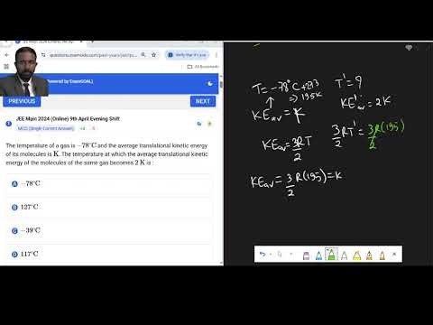 47 average kinetic energy of gas
