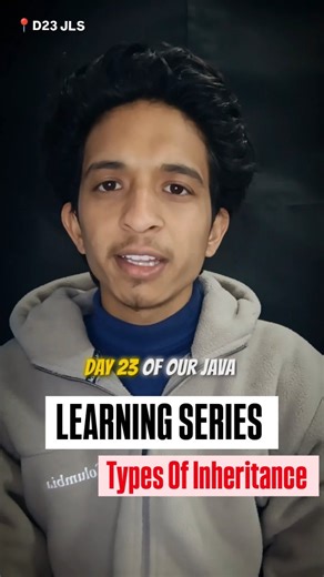 Vivek on Instagram: "Day 23 | Java Learning Series ☕ Types of Inheritance in Java — simple & clear. #Java #Inheritance #OOPs #LearnJava #fyp"