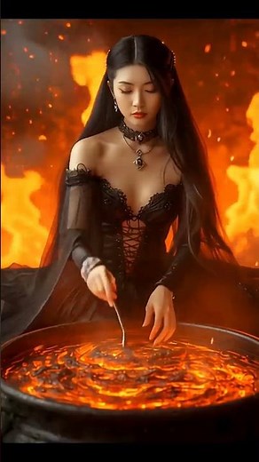 Cute Asian Girl Eating Lava Pudding | Fantasy ASMR Animation #shorts #asmr #oddly