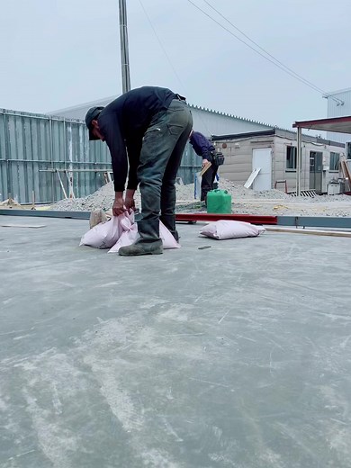 Mixing Construction Materials at a Building Site
