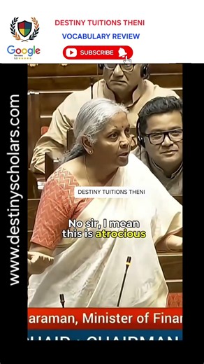 ✅️Nirmala Sitharaman’s Powerful Word: ATROCIOUS 📚 #Shorts