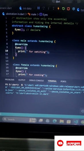 abstraction in dart language #dartlanguage #programming #coding #datatype #music #databaseconcep#dar