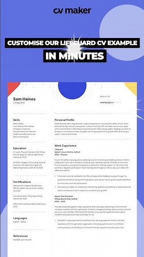 Lifeguard CV That Gets You Hired