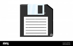 Old retro vintage isometry floppy disk for computer to store information, pc from 70s, 80s, 90s. Black and white icon. Vector illustration Stock Vector Image & Art - Alamy