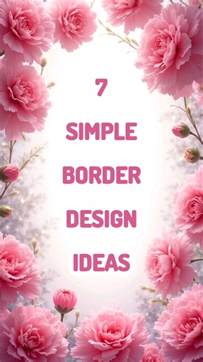 Easy & Beautiful Border Design for School Project💗🎀✨️#shorts #borderdesign