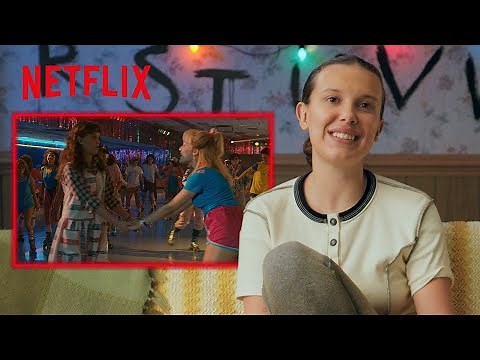 Millie Bobby Brown reacts to the Angela Skate scene | Stranger Things | Netflix