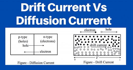 What is the difference between Drift Current and Diffusion Current?