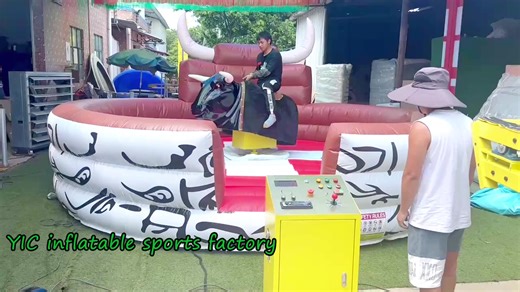 Inflatable Machine Bull Riding Electric Swinging Bull Ride Inflatable Crazy Bullfighting Compressor Includes Repair Kits