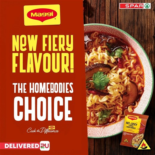 Outside is too cold. Add our new MAGGI 2-Minute Noodles Multipack Hot & Spicy to your cart and bring the heat home. Grab yours now on the SPAR2U App: https://zurl.co/v6wTj Download the SPAR2U App now: https://zurl.co/vSV14 | SPAR2U