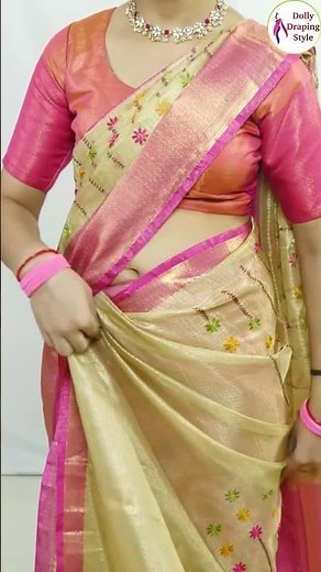New Tissue silk saree draping style for wedding #saree #drape #beauty