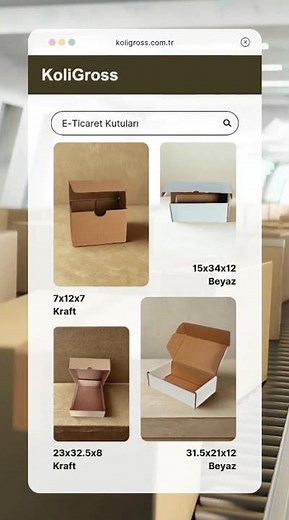 E-Commerce Boxes in a Wide Variety of Sizes