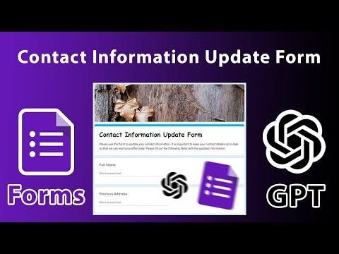 How to create Contact Information Update Form using ChatGPT & Google Forms