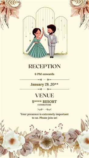 Coimbatore Digital Wedding Reception Invitation | E-Invite Video Design Ideas for Couples