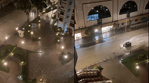 (Video) Storm surge causes seawater flooding in Heng Fa Chuen and Shing Mun River