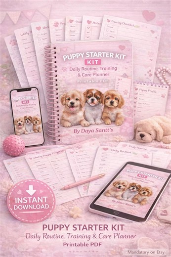 Puppy Starter Kit, Care Planner, Routine & Training PDF, New Dog Owner, Puppy Checklist, Digital Pet , Instant Download - Etsy UK