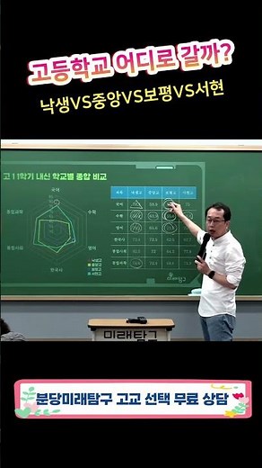 분당에서 어떤 고등학교를 가야하나? 낙생VS중앙VS보평VS서현