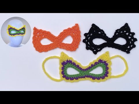Crochet Halloween / Masquerade Mardi Gras Mask