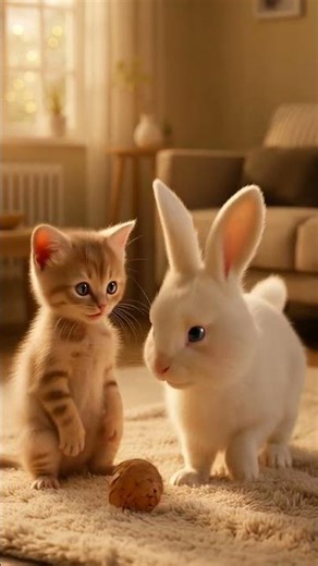 Besties 🐾🐰❤️ #funny #ai #cat #aicat #story #kitten