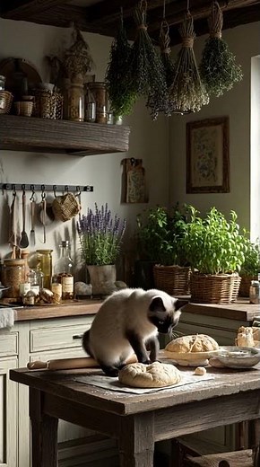 Adorable Cat Kneads Bread Dough Like a Pro Baker