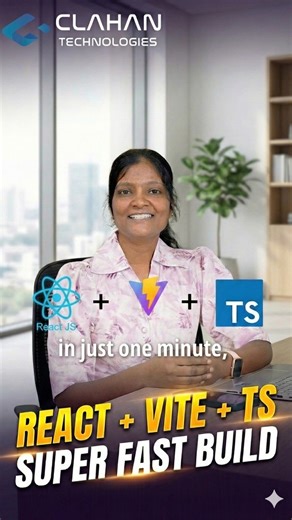 Clahan Technologies Pvt Ltd on Instagram: "React + Vite + TypeScript in 1 Minute #React #Vite #TypeScript #reactjsdevelopment #WebDevelopment #FrontendDevelopment #JavaScript #ModernWeb #FastDevelopment #Coding #Programming"
